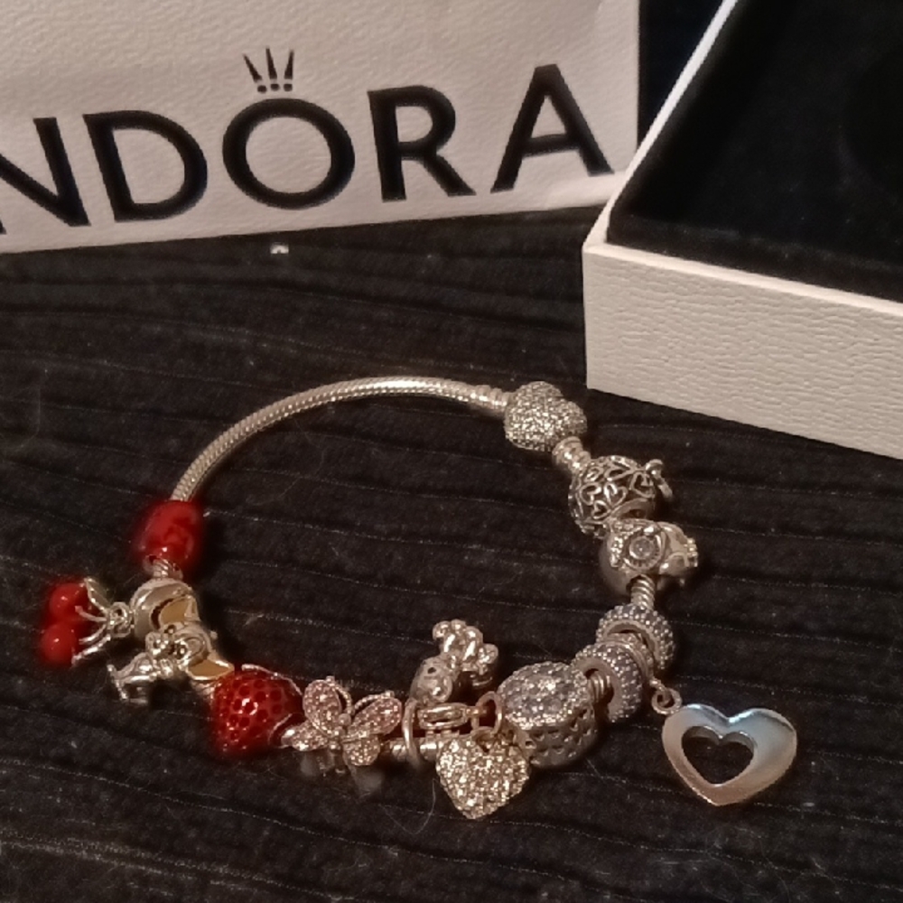Authentic Pandora Bracelet Including 11 Charms